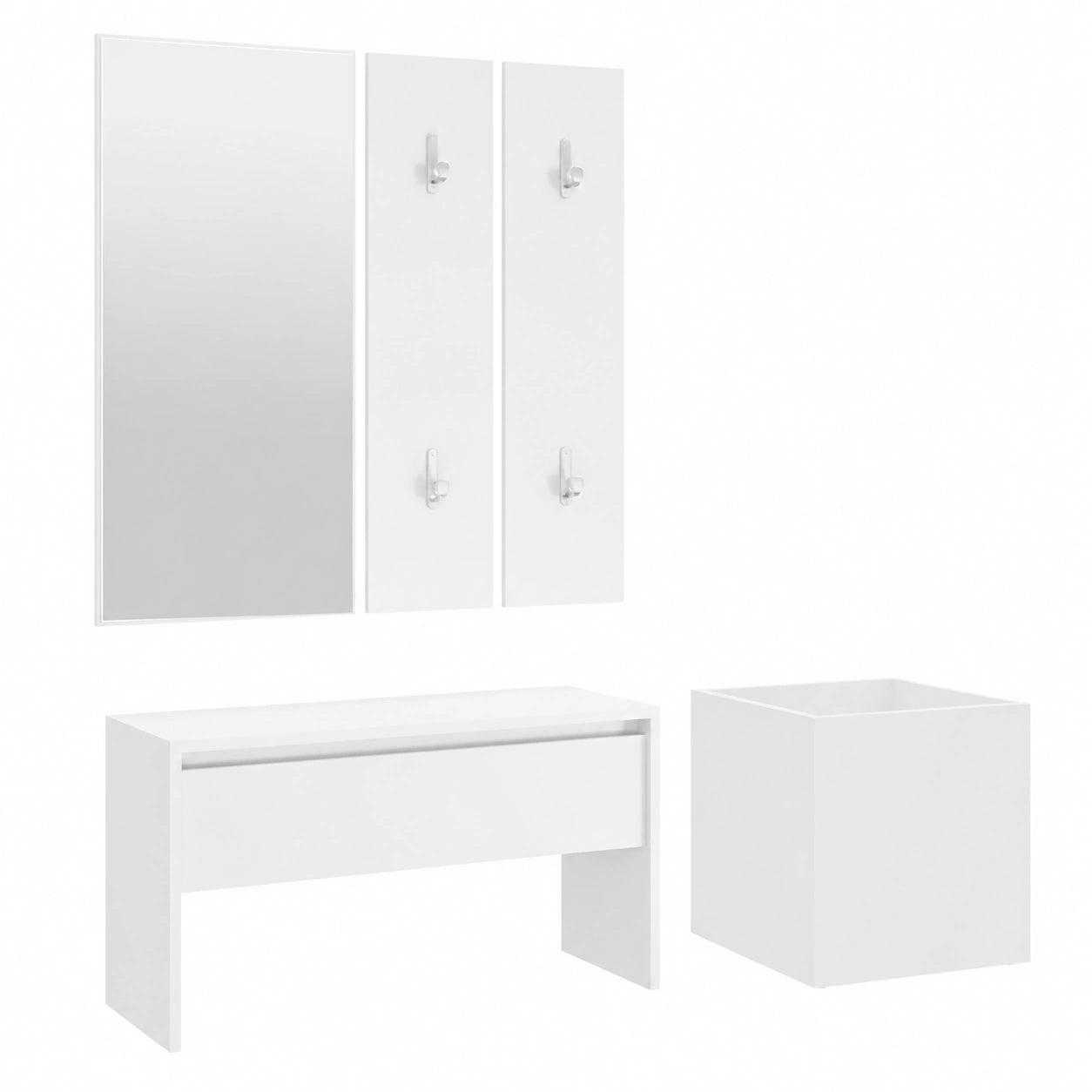 Porte-manteau, coloris blanc, pour l’entrée ou le couloir