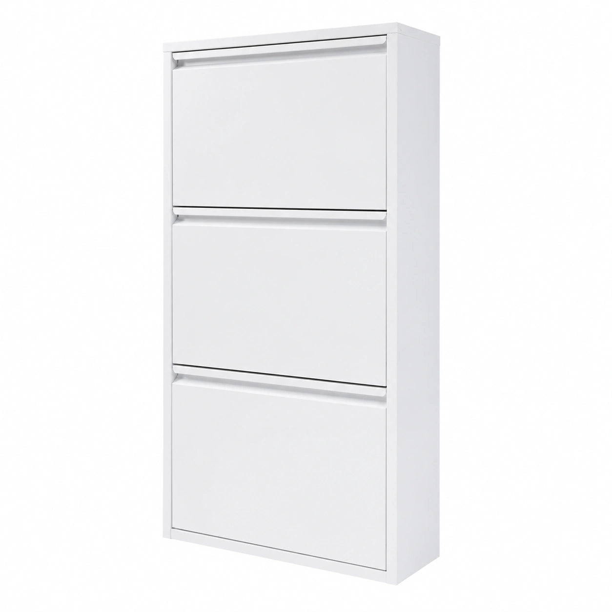 Meuble à chaussures, en métal, avec rangement, avec portes, coloris blanc, 50 x 15 x 103,5 cm, pour l’entrée ou le couloir