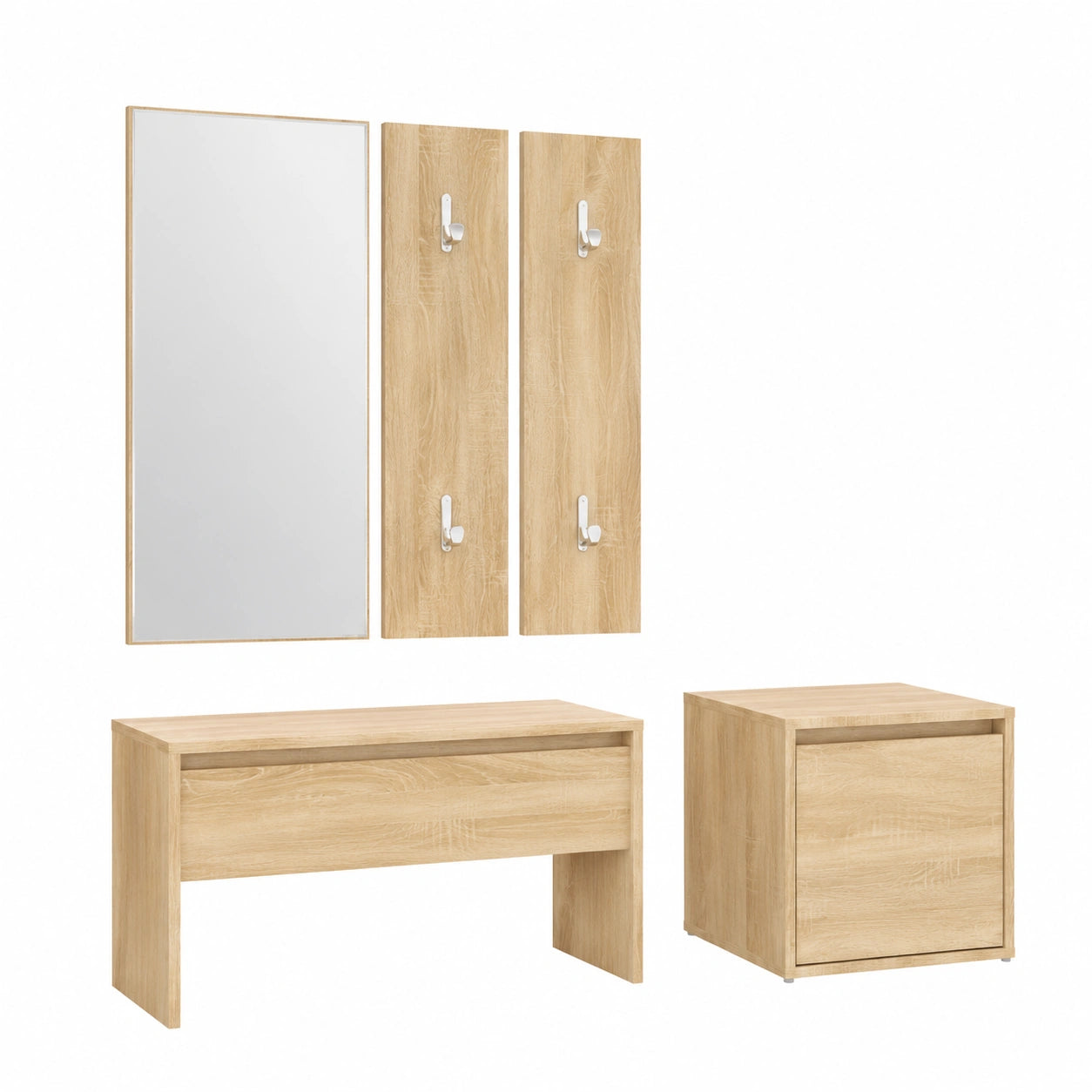 Porte-manteau, en chêne, pour l’entrée ou le couloir