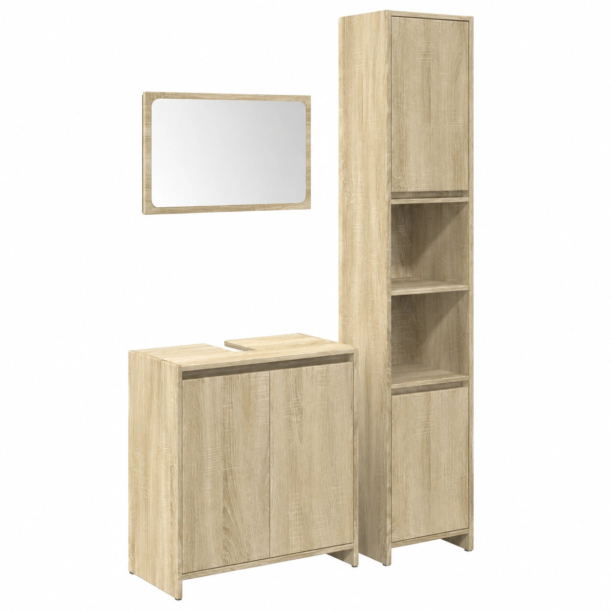 Armoire, en chêne, avec rangement, 3 pièces, pour la chambre