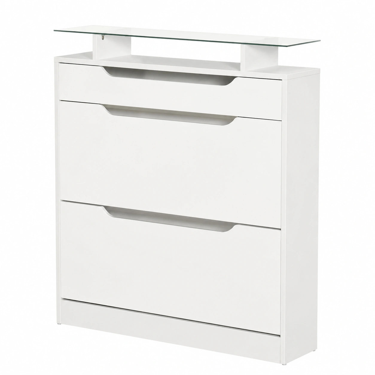 Armoire, en verre, pliable, réglable, avec tiroirs, coloris blanc, 89 x 23 x 96 cm, pour la chambre
