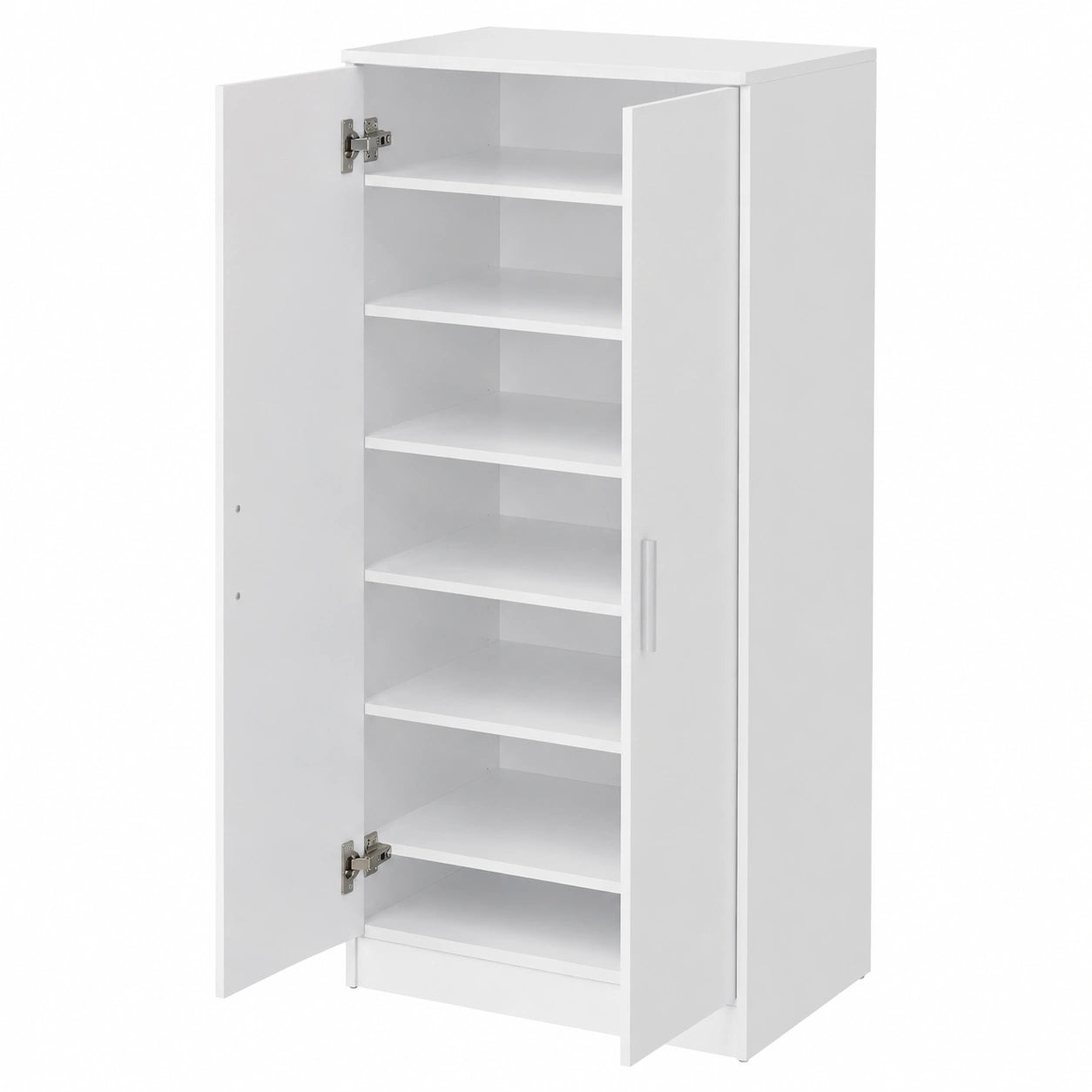 Meuble à chaussures, avec rangement, avec étagères, avec portes, en panneaux de bois, coloris blanc, 108 x 55 x 35 cm, pour l’entrée ou le couloir