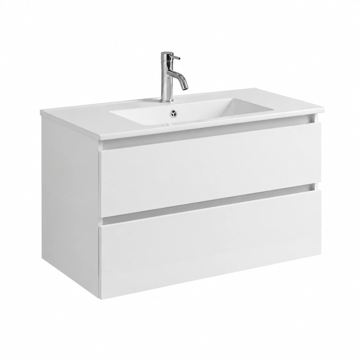 Ensemble de meubles de salle de bain, avec tiroirs, coloris blanc, pour la salle de bain