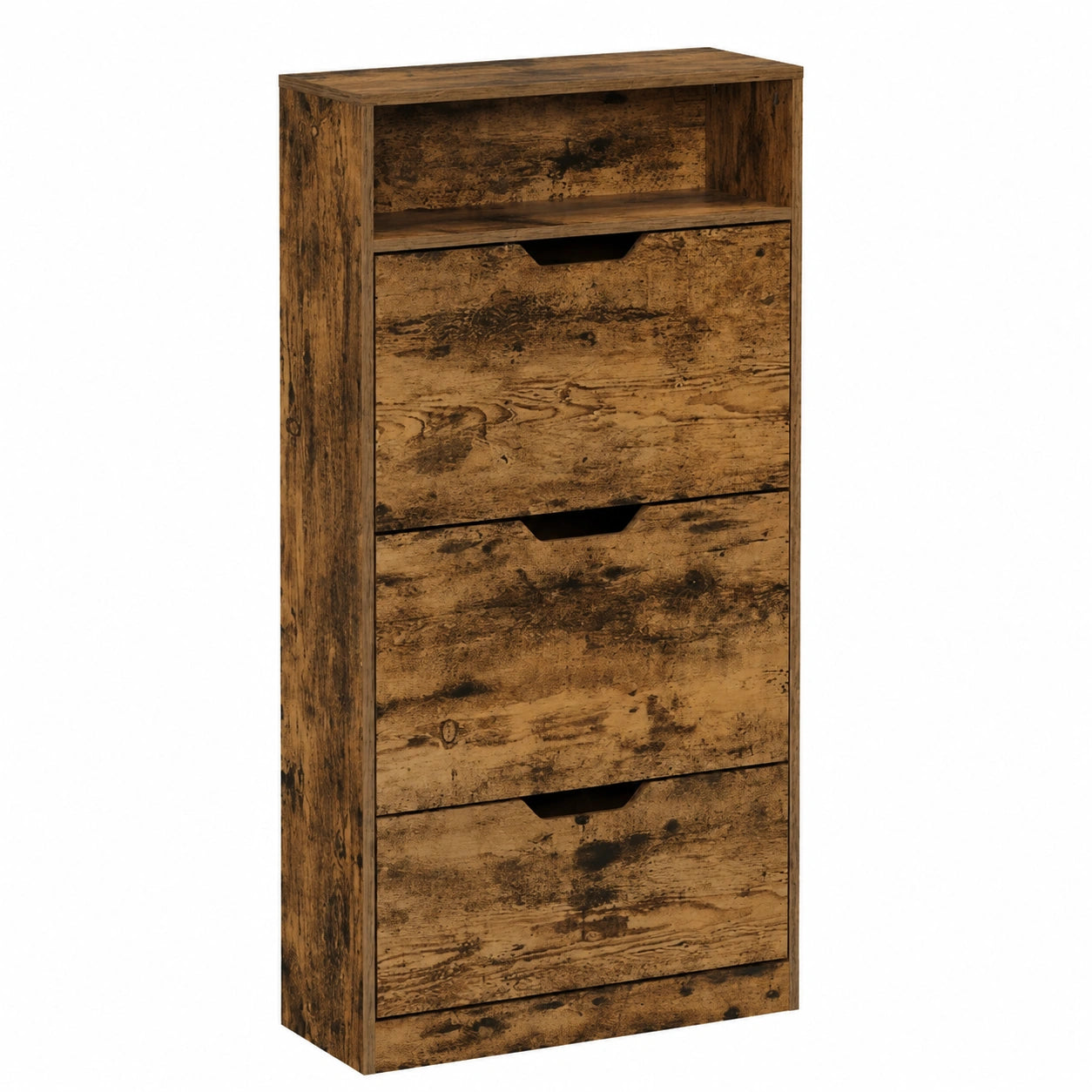 Meuble à chaussures, réglable, avec rangement, avec étagères, coloris marron, 24 x 60 x 130 cm, pour l’entrée ou le couloir