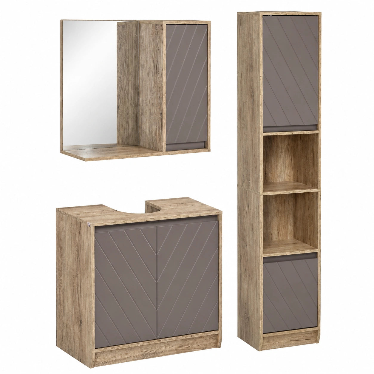 Armoire, en chêne, coloris gris, pour la chambre
